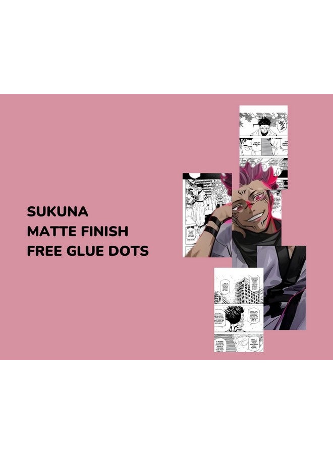 Posters Inc Jujutsu Kaisen Manga Panel Collage Art Kit, Anime Merchandise Wall Decoration Items for Living Room, Home Decor Birthday Gifts for Men, 300 GSM Print, A4 Size Paper with Sticker Set of 20 - Image 4