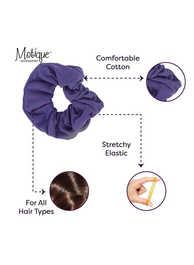 Motique Accessories رباط شعر قطن كبير - بنفسجي - Image 4