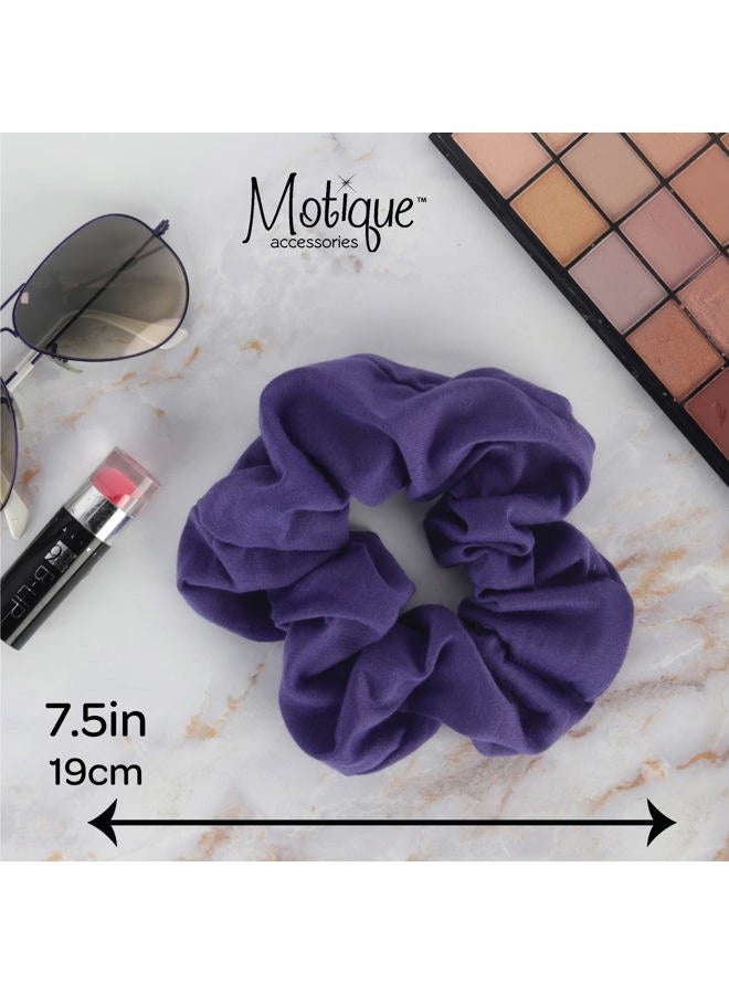 Motique Accessories رباط شعر قطن كبير - بنفسجي - Image 5
