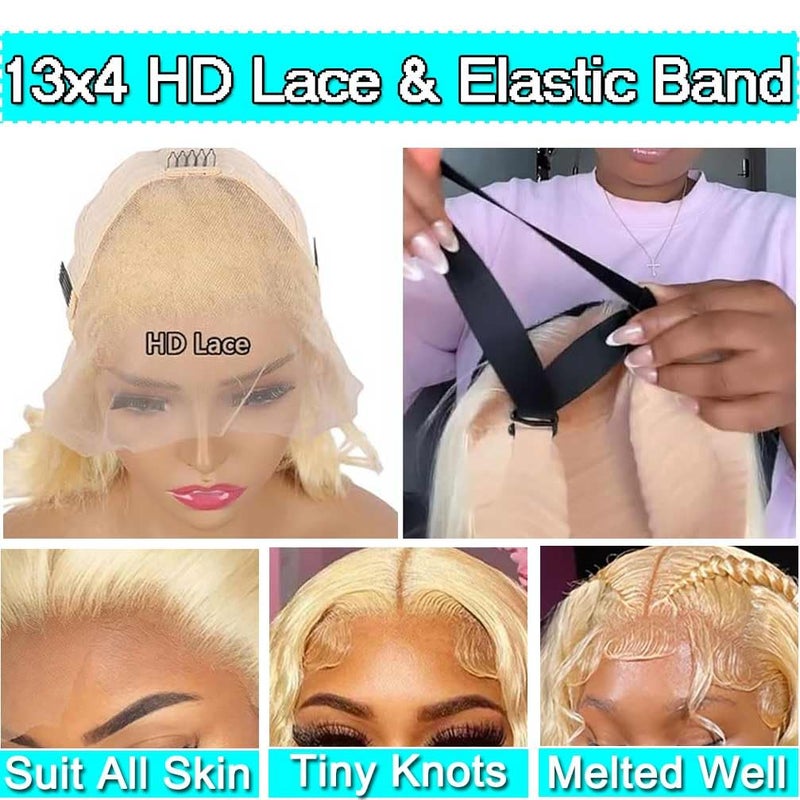 WPPIKK 613 Lace Front Wig Human Hair 180 Density Blonde Wig Human Hair Wet and Wavy Wigs for Black Women Glueless HD Lace Frontal Wigs (22 Inch) - Image 2