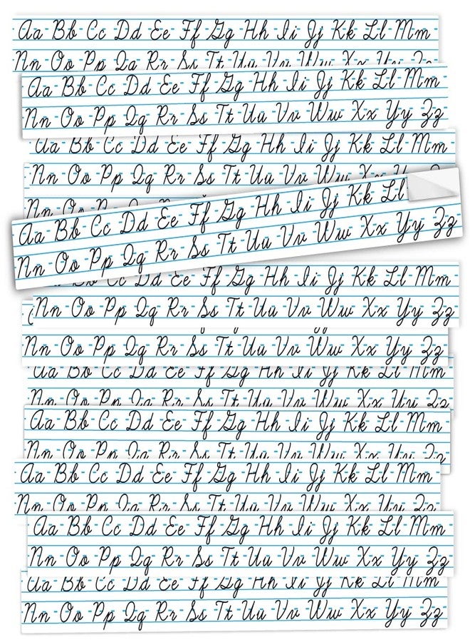StikArt Removable Stickers - Cursive Letters Desk Strips (12 Pack)