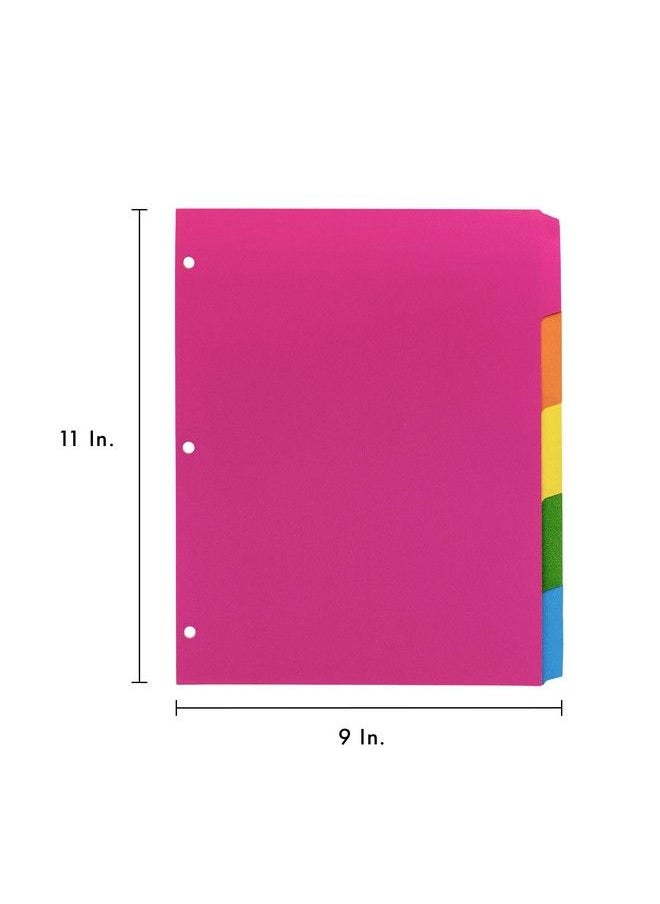 Pukka Pad 5 Part Dividers 1 Pack Of 5 Tab Set 3Ring Binder Compatible 8 1 2 X 11 Inches Bright Colors  - Image 4