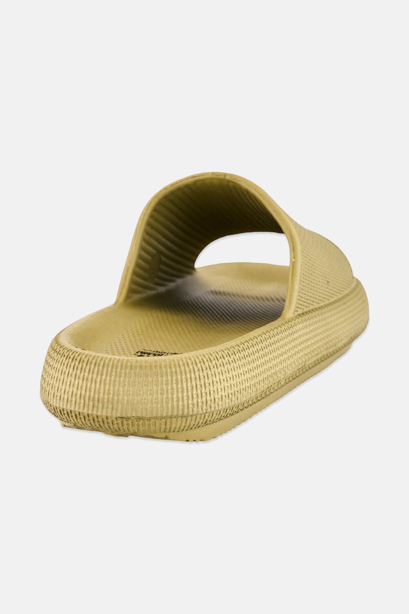 Xti Men Brand Logo Slip On Slides, Olive - Image 2