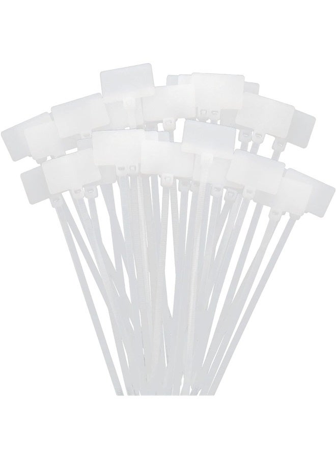 Loquat Nylon Marker Cable Ties 300PCS White Self-locking Wire Zip Ties Cable Mark Tags Label Tie Straps Nylon Power Marking Label - Image 1
