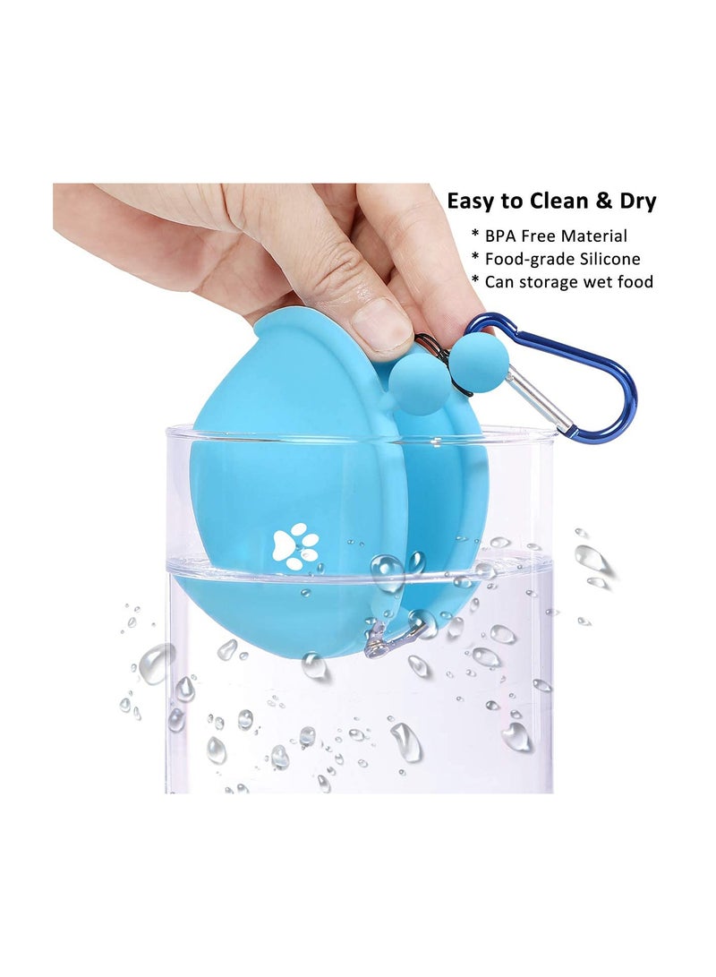 Silicone Reusable Pet Treat Pouch with Clasp, Go Out Snack Bag and Key Case for Dogs and Cats (Blue & Green) - Perfect for Training and Outdoor Adventures. - Image 3