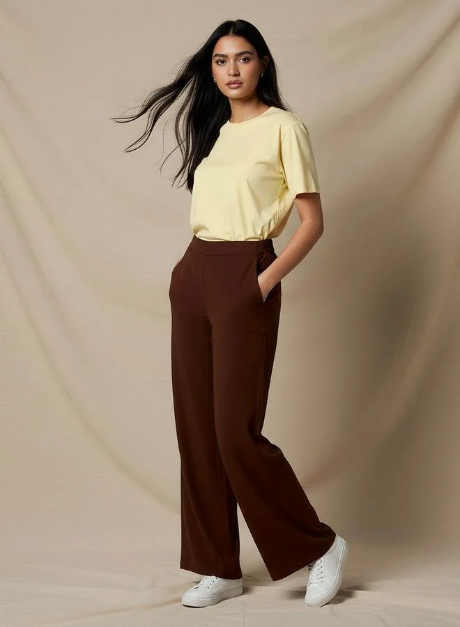 Splash FAV Regular Fit Mid-Rise Wide Leg Pants
