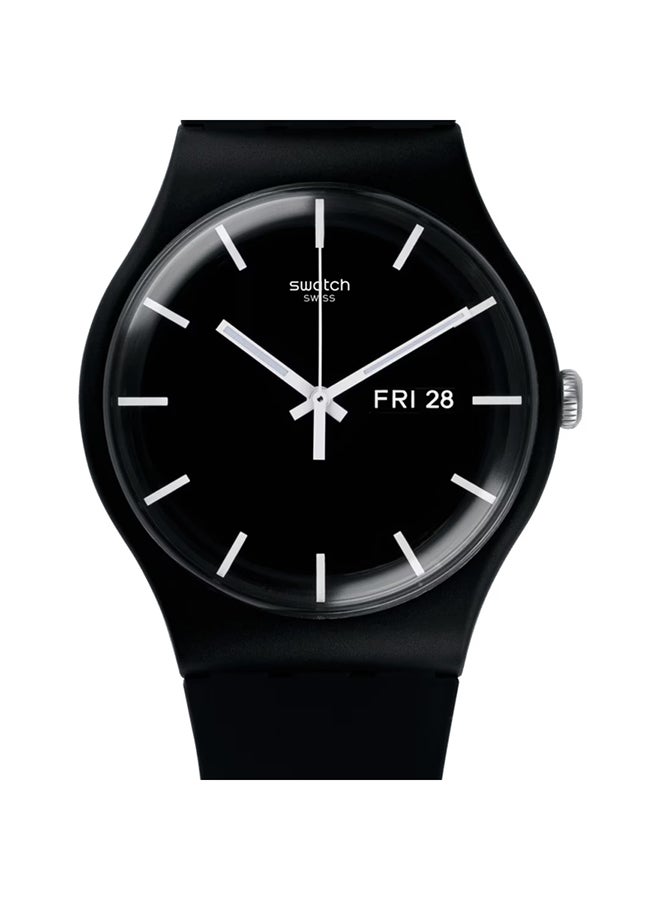 Swatch ساعة unisex مصنوعة من مواد حيوية كوارتز مونو أسود - Image 1