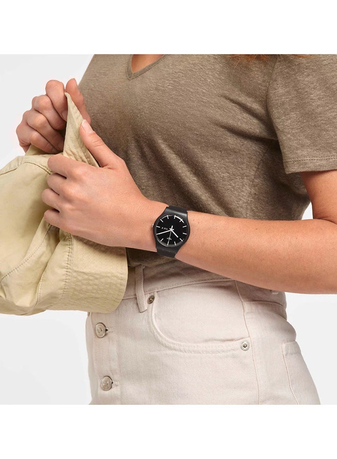 Swatch ساعة unisex مصنوعة من مواد حيوية كوارتز مونو أسود - Image 4