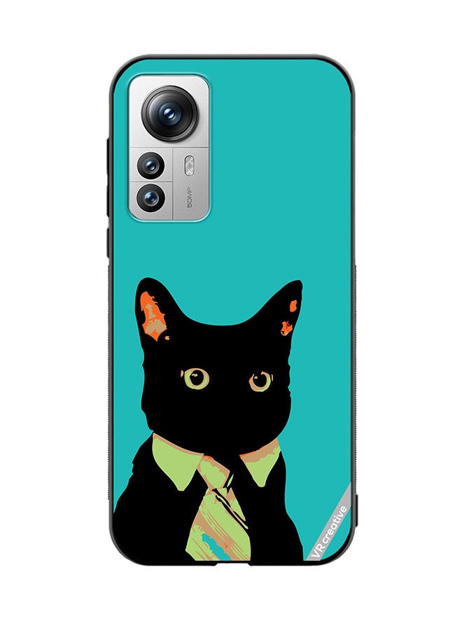 VR CREATIVE Protective Case Cover For Xiaomi 12 Pro Business Cat Design Multicolour - Image 1