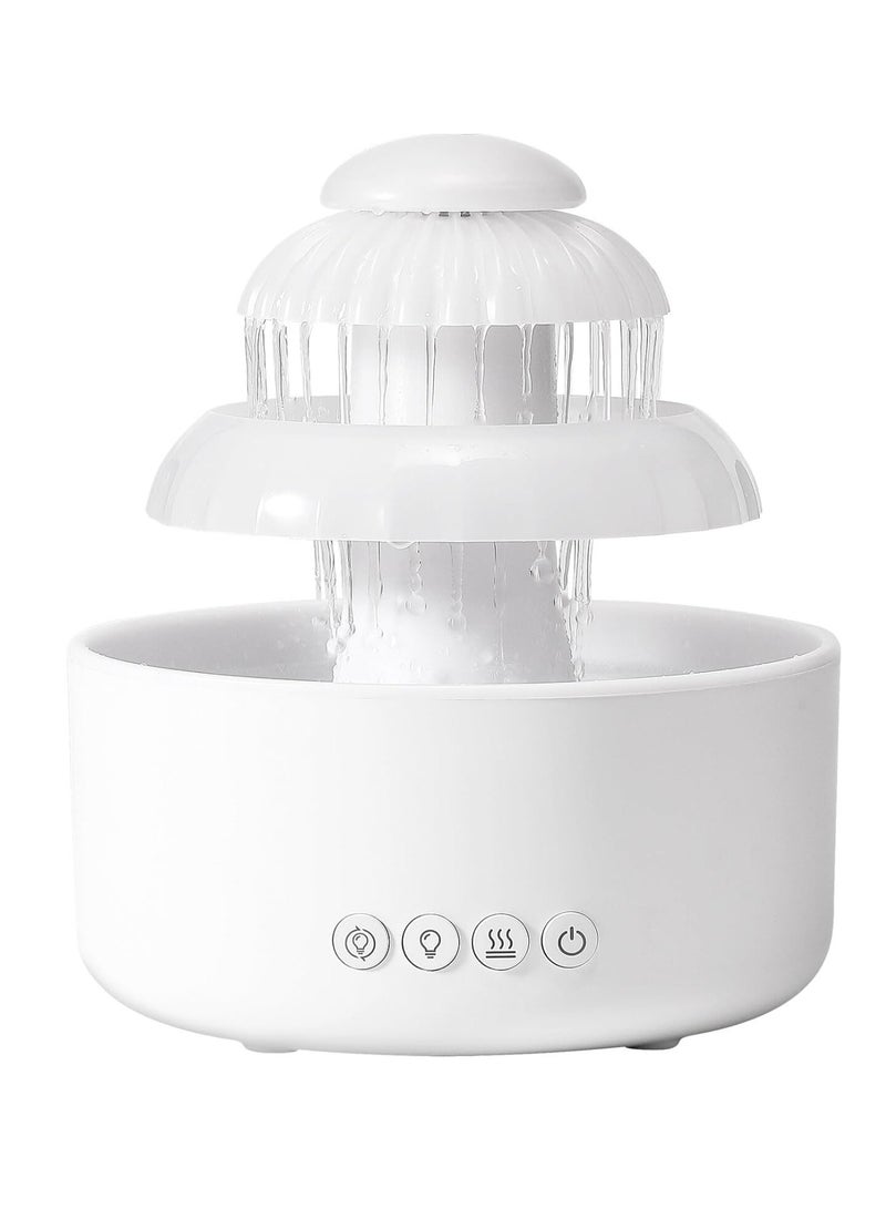 DIGI CORE Water Flowing Humidifier Cloud Rain Humidifier Aromatherapy Humidifier Essential Oil Diffuser 600ML 7 Colors Changing Night Light Mushroom Humidifier Air Purifier Rain Humidifier For Bedroom - Image 1