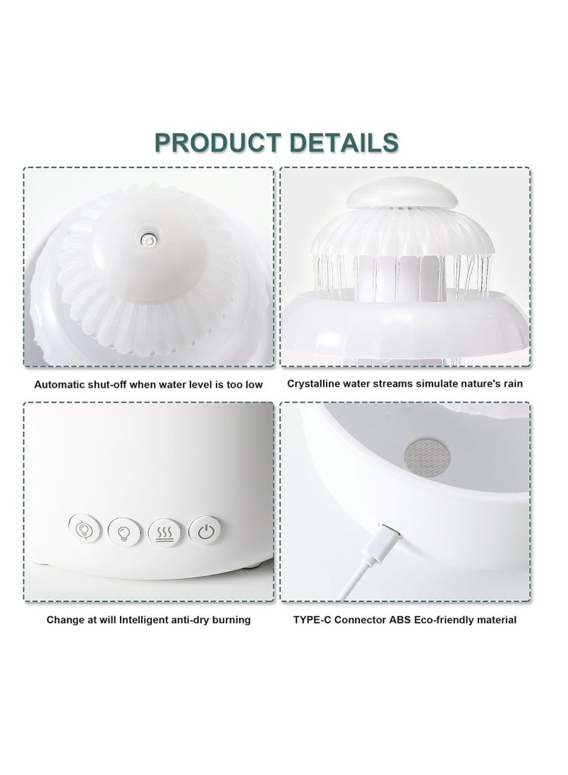 DIGI CORE Water Flowing Humidifier Cloud Rain Humidifier Aromatherapy Humidifier Essential Oil Diffuser 600ML 7 Colors Changing Night Light Mushroom Humidifier Air Purifier Rain Humidifier For Bedroom - Image 4