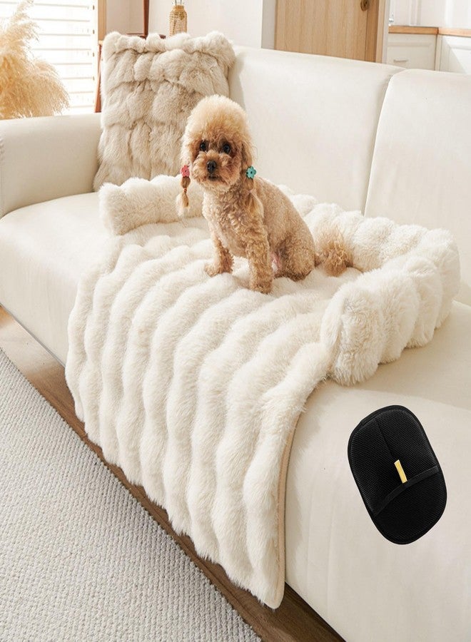 Dog Couch Bed for Dogs & Cats (29.5"x29.5"), Washable Plush Dog Bed for Couch with Bolster, Non-Slip Bottom, Furniture Protector for Sofa, Bed & Car Seat - Image 1