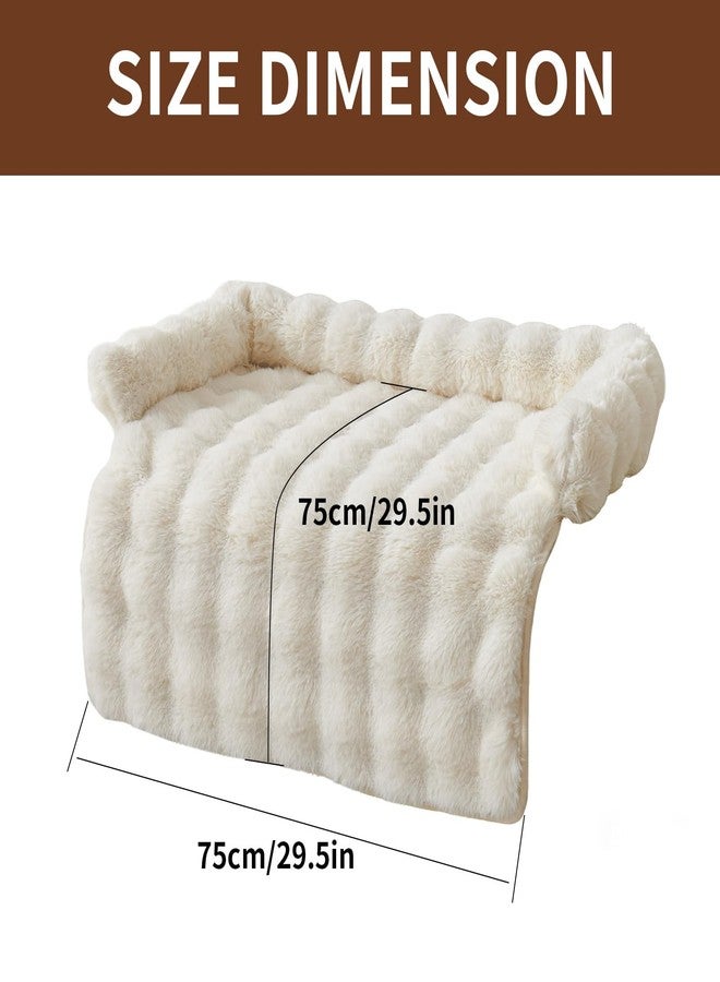Dog Couch Bed for Dogs & Cats (29.5"x29.5"), Washable Plush Dog Bed for Couch with Bolster, Non-Slip Bottom, Furniture Protector for Sofa, Bed & Car Seat - Image 3