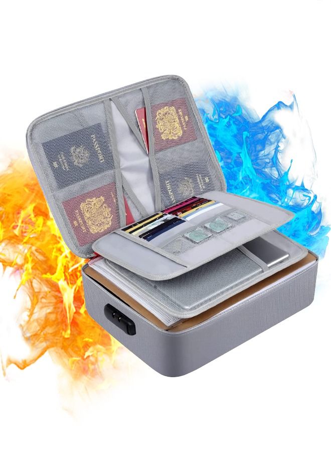 سوسيتي أكياس تخزين الملفات - أكياس تنظيم المستندات المقاومة للحريق مع قفل - أكياس المستندات المقاومة للماء - حقيبة تخزين الملفات المحمولة متعددة الطبقات - Image 1