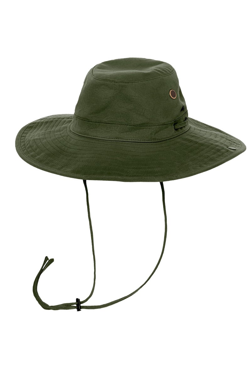Coolibar Men's Cotton Hat - UPF 50+ Sun Protection - Charlie in Forest Green - Image 2