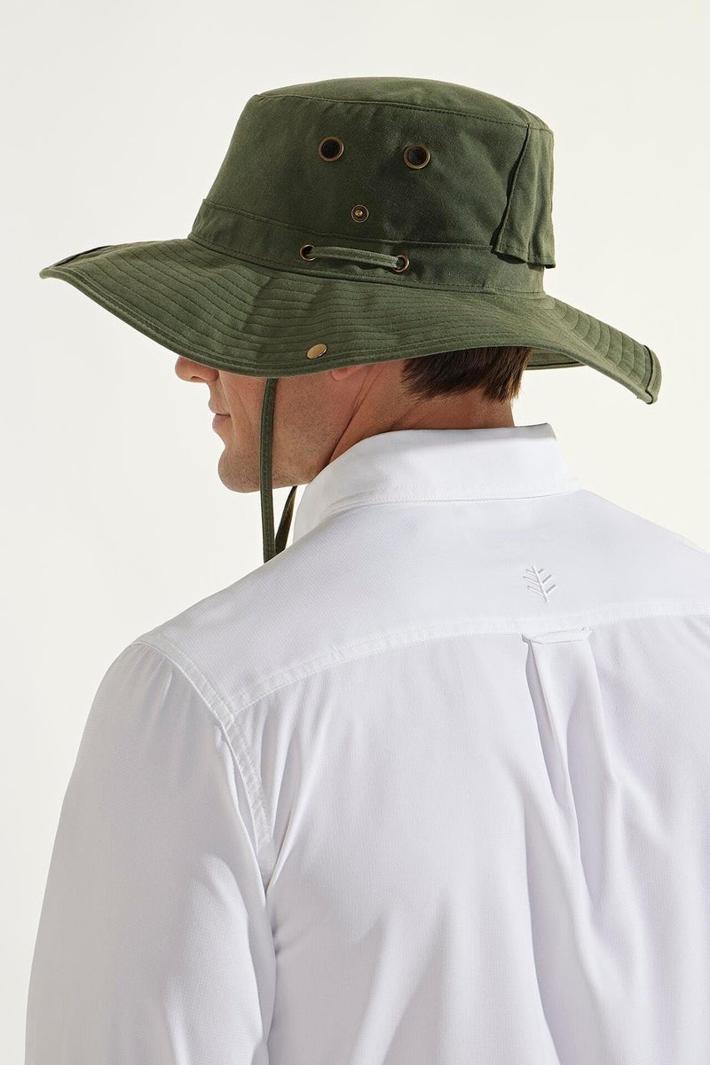 Coolibar Men's Cotton Hat - UPF 50+ Sun Protection - Charlie in Forest Green - Image 4