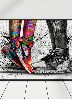 Air Jordan Shoes Canvas, Nike Shoe Picture, Love Poster, Urban Graffiti Painting, Colorful Sneakers Print, Graffiti Wall Art