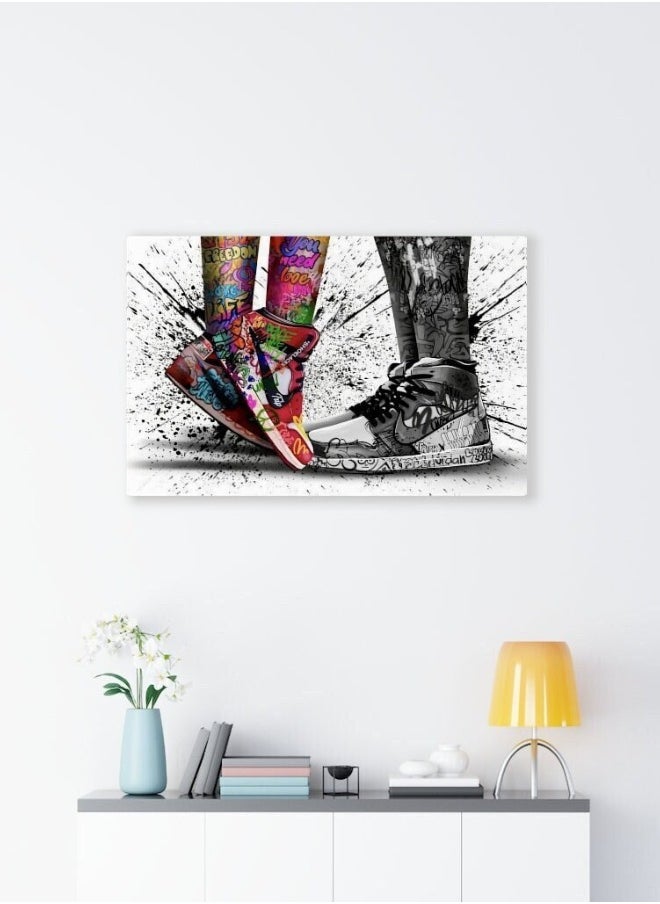 Generic - Air Jordan Shoes Canvas, Nike Shoe Picture, Love Poster, Urban Graffiti Painting, Colorful Sneakers Print, Graffiti Wall Art - Image 1