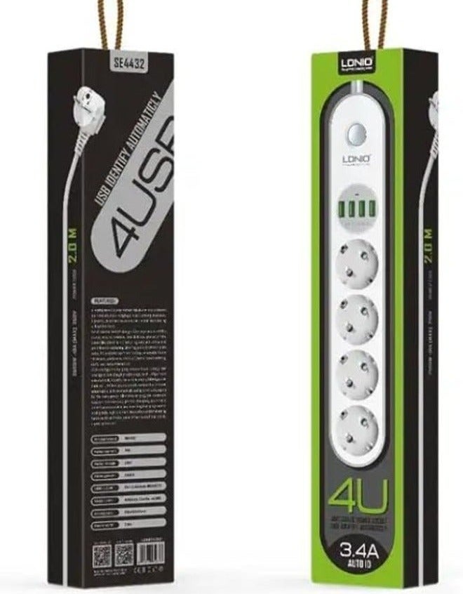 SE4432 4 منافذ + 4 مقبس طاقة USB