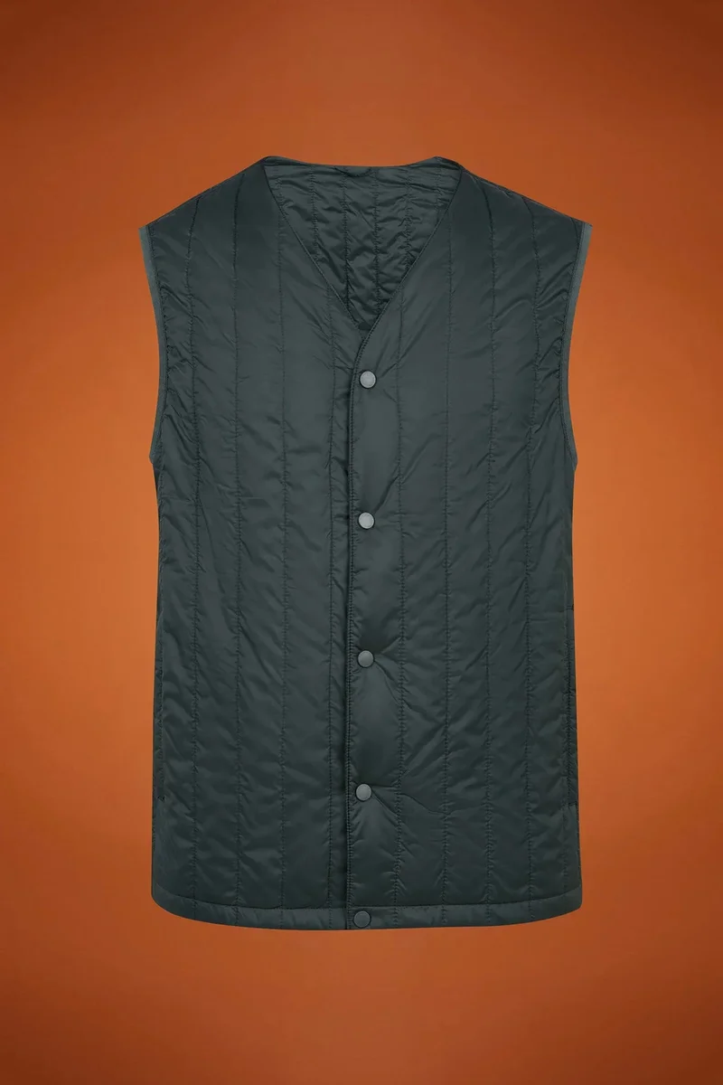 Doppelganger Men's regular fit padded gilet - DK Green