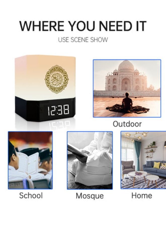 ACLIX New Quran Speaker With APP Control Azan Time, Touch Lamp Digital Alquran Player Night Light Rechargeable Bedside Outdoor Desk Table Lamp - Image 3