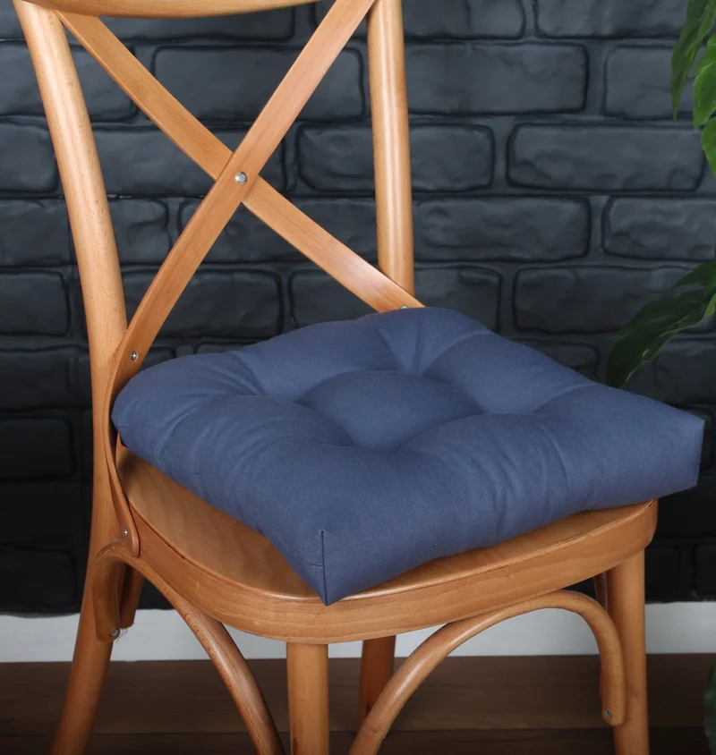 Altın Pamuk Gold Cotton Gold Series Petrol Color Chair Cushion With Button Sewing Detail 40X40CM Lace Up
