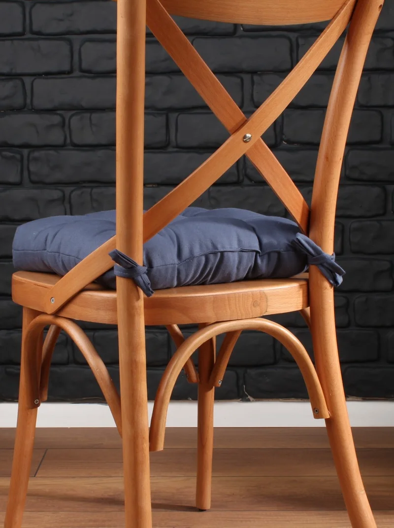 Altın Pamuk Gold Cotton Gold Series Petrol Color Chair Cushion With Button Sewing Detail 40X40CM Lace Up