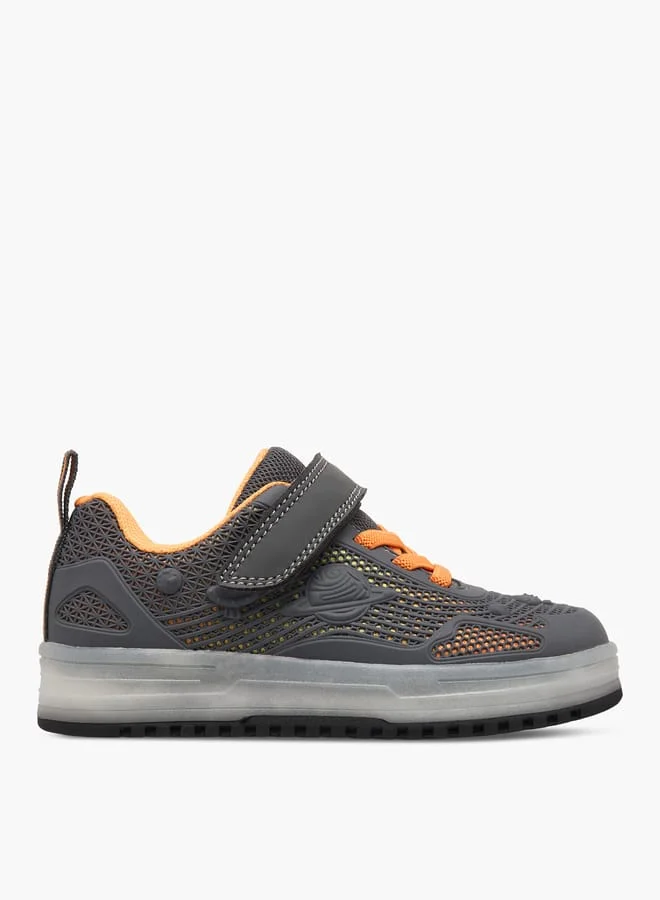JUNIORS Boys Mesh Detail Light-Up Sneakers With Hook And Loop Closure