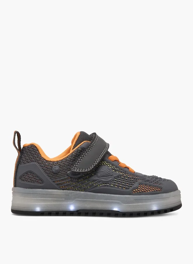 JUNIORS Boys Mesh Detail Light-Up Sneakers With Hook And Loop Closure