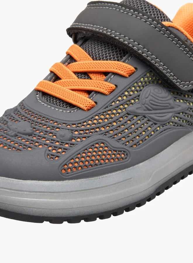 JUNIORS Boys Mesh Detail Light-Up Sneakers With Hook And Loop Closure