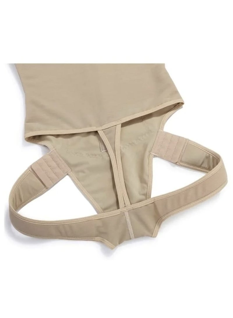 مشد بخصر عالي بتصميم يناسب عمليات التعبئة ونحت الجسم مع تحكم من الامام بمشبك ثلاثي يساعد على شد البطن - Image 2