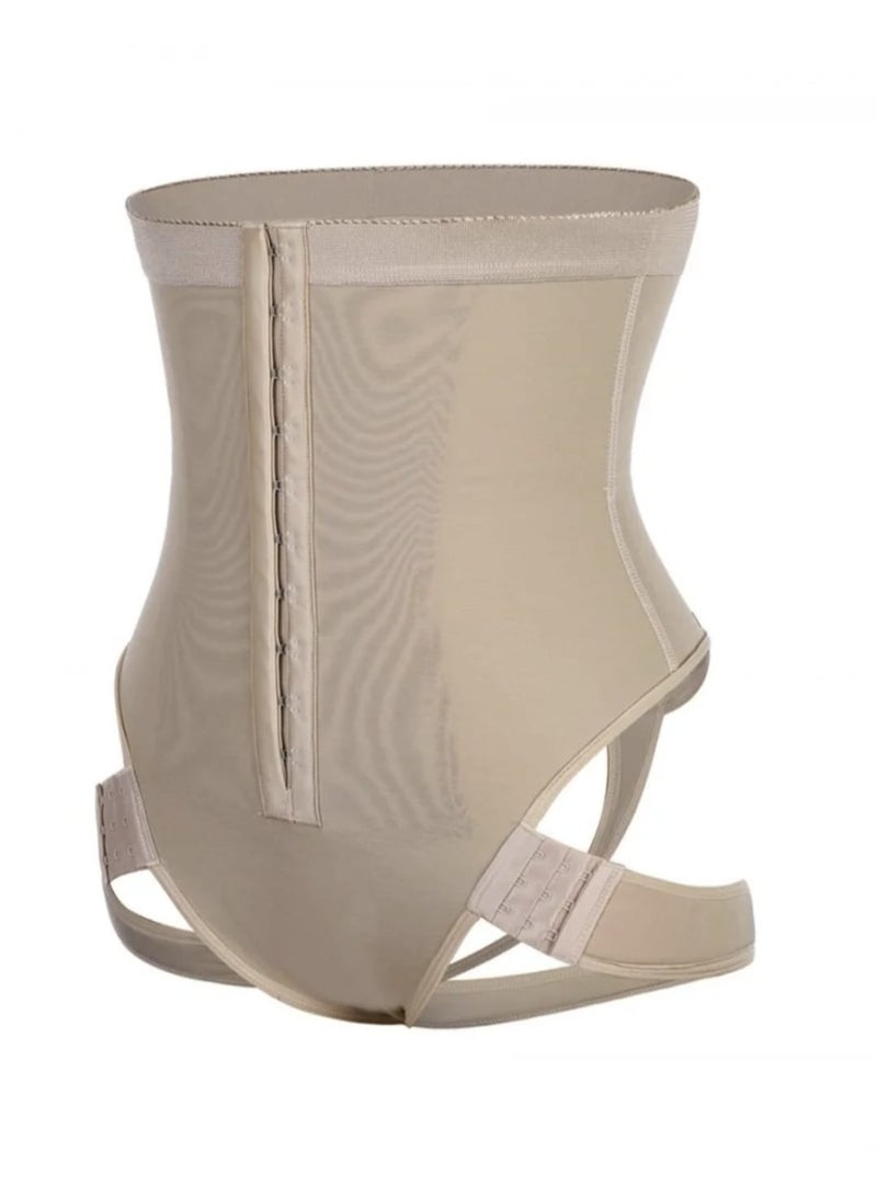 مشد بخصر عالي بتصميم يناسب عمليات التعبئة ونحت الجسم مع تحكم من الامام بمشبك ثلاثي يساعد على شد البطن - Image 3