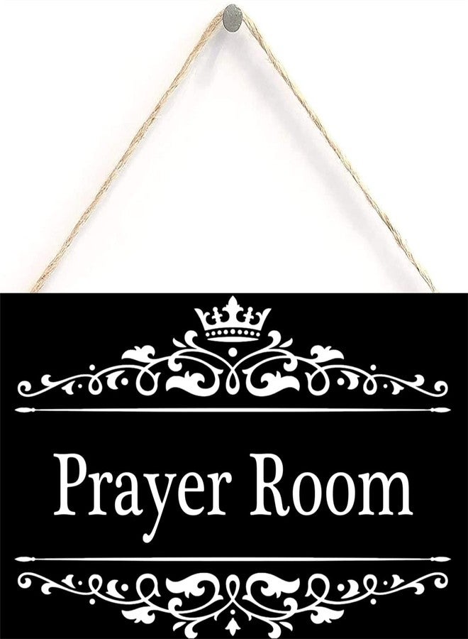 Henntile Prayer Room Sign Door Sign Decorative Wood Sign Home Decor,Wall Art，6 inch by 12 inch Hanging Sign - Image 1