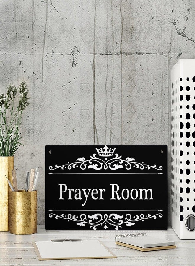 Henntile Prayer Room Sign Door Sign Decorative Wood Sign Home Decor,Wall Art，6 inch by 12 inch Hanging Sign - Image 4
