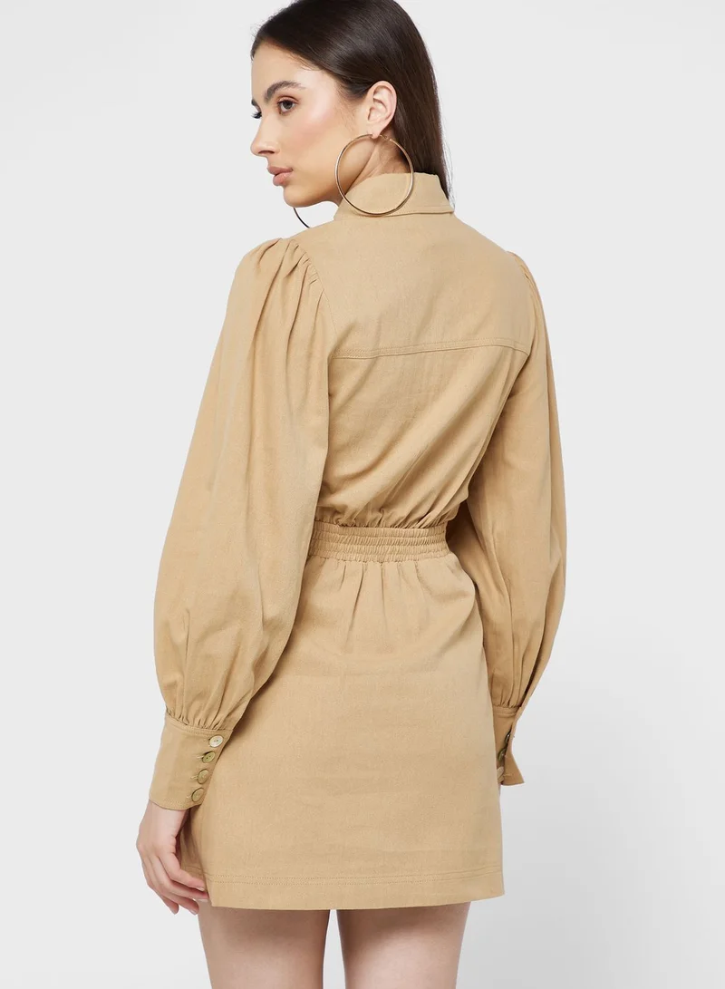 Cmeo collective Balloon Sleeve Shirt Dress