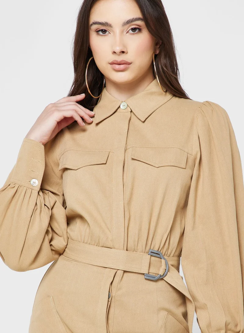 Cmeo collective Balloon Sleeve Shirt Dress