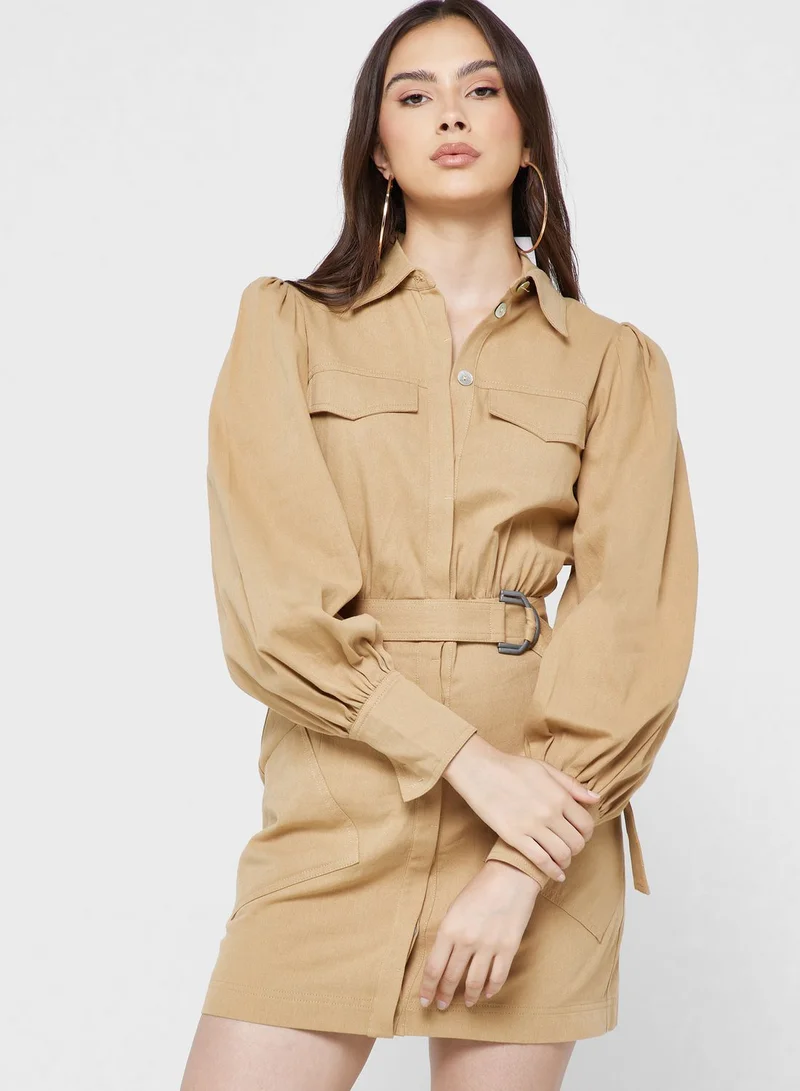 Cmeo collective Balloon Sleeve Shirt Dress