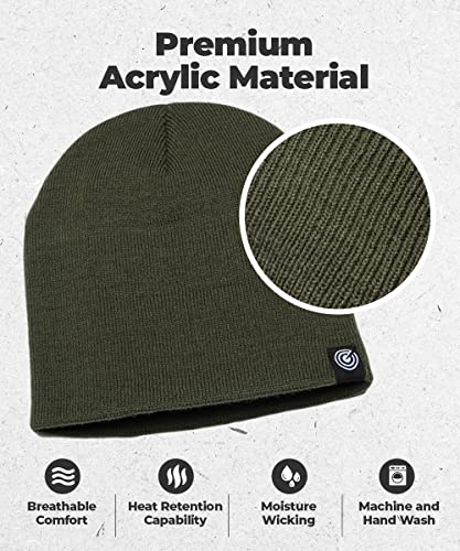 Revony Original Beanie Cap - Soft Knit Beanie Hat - Warm and Durable (Forest Green) - Image 2