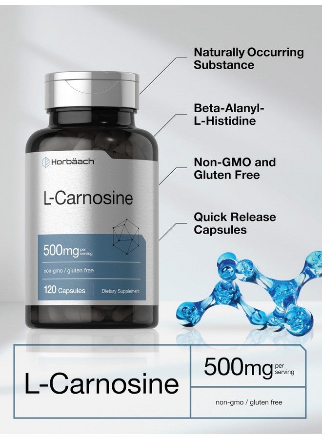 Horbäach L-Carnosine 500mg | 120 Capsule Supplement | Non-GMO & Gluten Free Powder Pills - Image 3