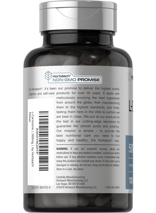 Horbäach L-Carnosine 500mg | 120 Capsule Supplement | Non-GMO & Gluten Free Powder Pills - Image 2