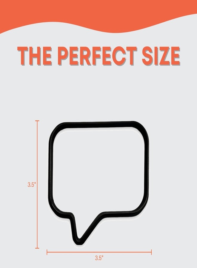 Bundle of Fun Speech Bubble Square Cookie Cutter with Easy Push Design (4 inch) - Image 2
