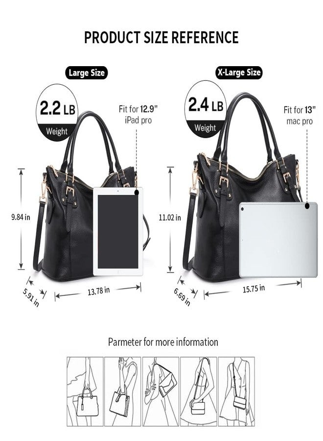 Kattee Leather Handbags Tote Shoulder Bag for Woman Satchel Designer Purse Top Handles Crossbody Bag Large Capacity - Image 4