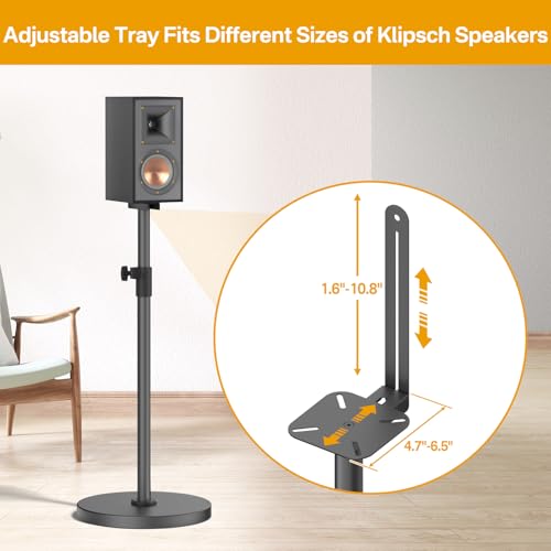 Chunxiao Height Adjustable Bookshelf Speaker Stands Pair for Klipsch Speaker Stands for Surround Sound - Heavy-duty Floor Speaker Stand for Klipsch R-50M R-51M R-40M R-41M Speakers Stands with Cable Management - Image 2