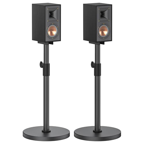 Chunxiao Height Adjustable Bookshelf Speaker Stands Pair for Klipsch Speaker Stands for Surround Sound - Heavy-duty Floor Speaker Stand for Klipsch R-50M R-51M R-40M R-41M Speakers Stands with Cable Management - Image 1