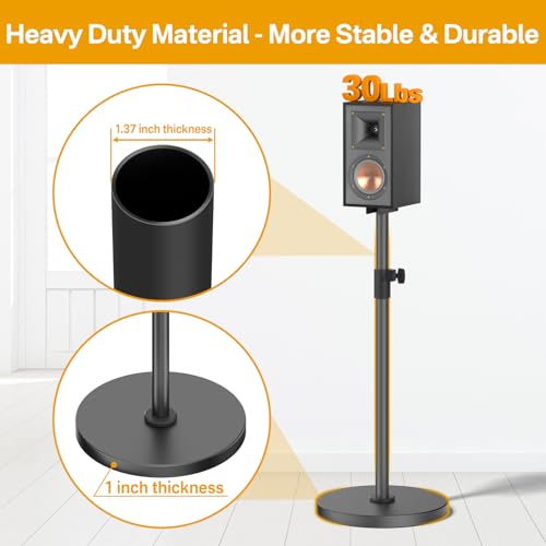Chunxiao Height Adjustable Bookshelf Speaker Stands Pair for Klipsch Speaker Stands for Surround Sound - Heavy-duty Floor Speaker Stand for Klipsch R-50M R-51M R-40M R-41M Speakers Stands with Cable Management - Image 5