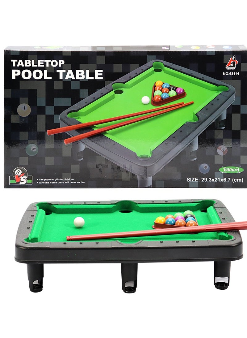 Mini Pool Table Game for Kids & Adults – Portable Billiard Table Set with 11 Balls, 2 Sticks & Triangle – Indoor Outdoor Stress Relief Family Fun Game - Image 1