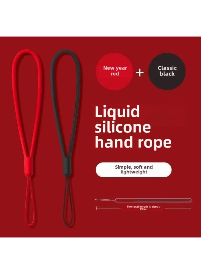 Mobile Phone Lanyard Suitable For All Mobile Phone Case Wrist Lanyard Key Short Men's And Women's Access Card Internet-Red Silicone Anti-Lost Rope-Specification:(china Red)-short Liquid 3 Pack  - Image 5