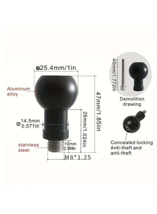 2pcs 17mm Ball Head Screw Set Aluminum Alloy 1 4 British Thread M4 Compatible - Image 3