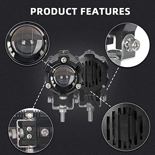 Asryd Sol LED Driving Fog Lights, 60W LED Auxiliary Lights Mini Spotbeam Driving Lights High Low Beam with Dual Color (White &Yellow) Compatible with All Bike/Jeep & Trucks (Pack 2) - Image 5