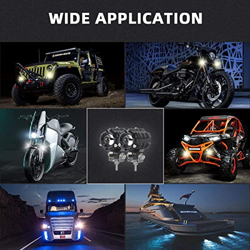 Asryd Sol LED Driving Fog Lights, 60W LED Auxiliary Lights Mini Spotbeam Driving Lights High Low Beam with Dual Color (White &Yellow) Compatible with All Bike/Jeep & Trucks (Pack 2) - Image 3